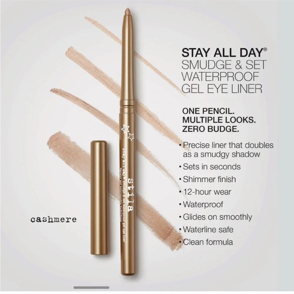 Stila CASHMERE Liner Stay All Day Smudge & Set Waterproof Gel Liner Gold NEW PC